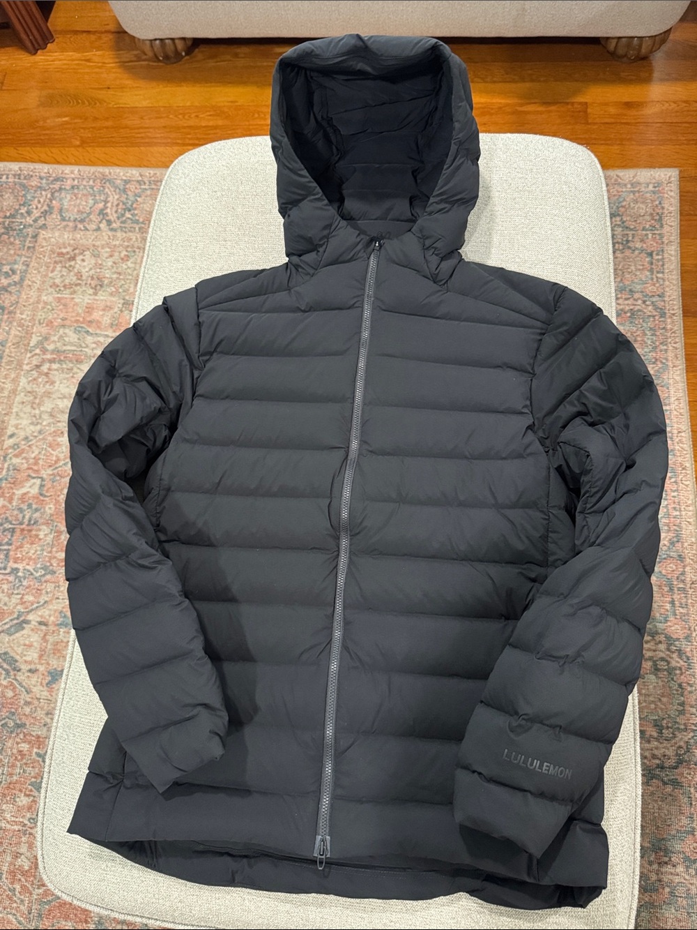 lululemon Men's Black Hooded Quilted Puffer Jacket